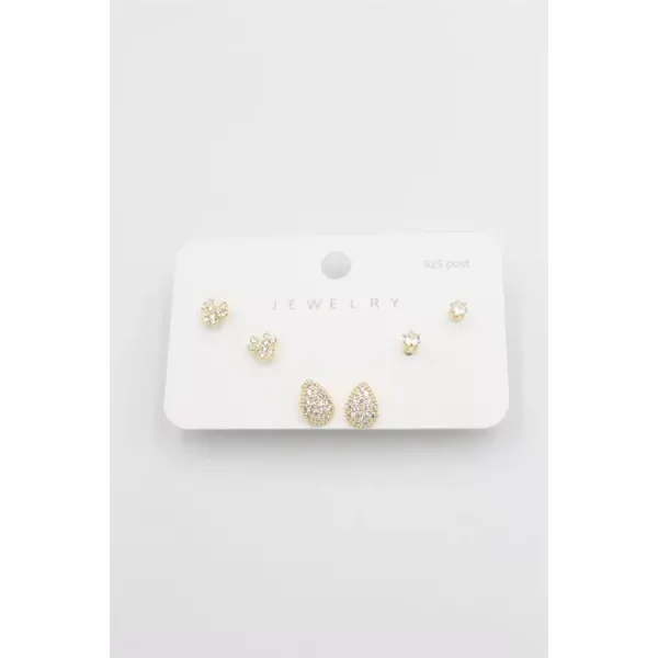 Çoklu Set Küpe - Altın