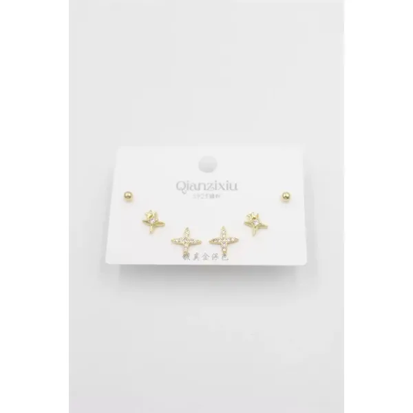 Çoklu Set Küpe - Altın