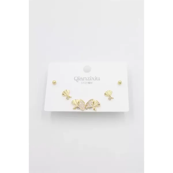 Çoklu Set Küpe - Altın