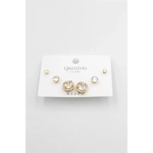 Çoklu Set Küpe - Altın
