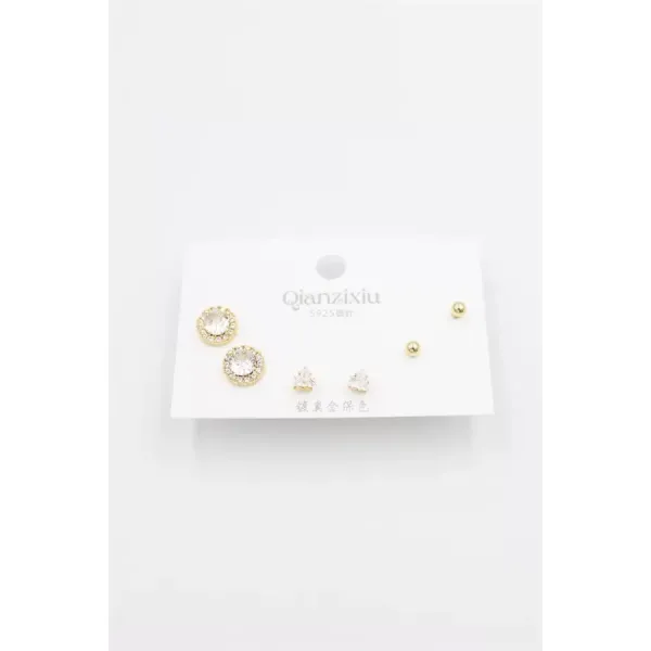 Çoklu Set Küpe - Altın