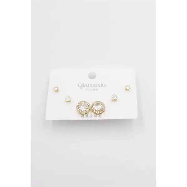 Çoklu Set Küpe - Altın