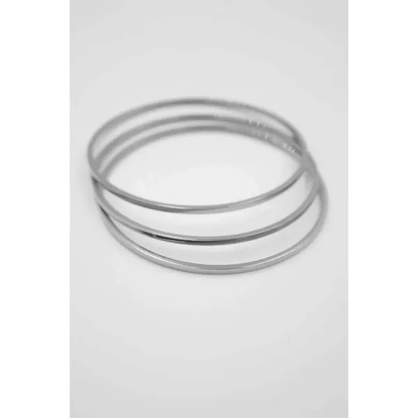 3'lü Ajda Bilezik -65mm - Gümüş