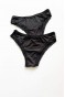2 Adet Kadın Mikro Bikini Külot İnce Lastik FırFır Kenarlı Yumuşak Doku İç Giyim Siyah