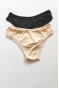 2 Adet Kadın Mikro Bikini Külot İnce Lastik FırFır Kenarlı Yumuşak Doku İç Giyim Siyah Ten