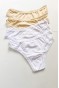 4 Adet Kadın Mikro Bikini Külot İnce Lastik FırFır Kenarlı Yumuşak Doku İç Giyim Beyaz Ten