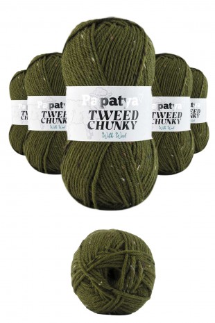 5 Adet Tweed Chunky Kırçıllı Hırka Battaniye Şapka Bere Örgü İpi Yünü - 6970