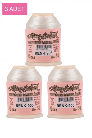 3 Adet Altınbaşak Oya ve Dantel İpi 20 gr - Royaleks - No: 905