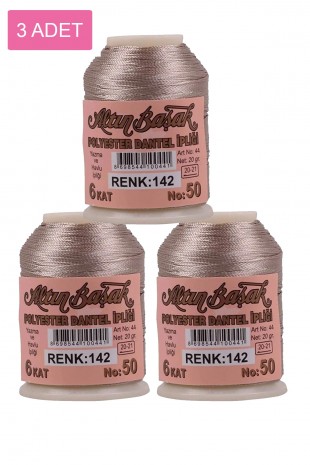 3 Adet Altınbaşak Oya ve Dantel İpi 20 gr - Royaleks - No: 142