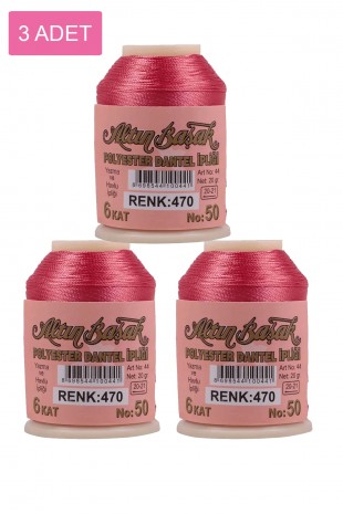 3 Adet Altınbaşak Oya ve Dantel İpi 20 gr - Royaleks - No: 470