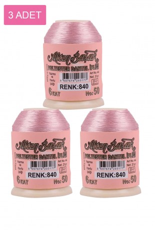 3 Adet Altınbaşak Oya ve Dantel İpi 20 gr - Royaleks - No: 840