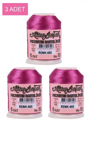 3 Adet Altınbaşak Oya ve Dantel İpi 20 gr - Royaleks - No: 465