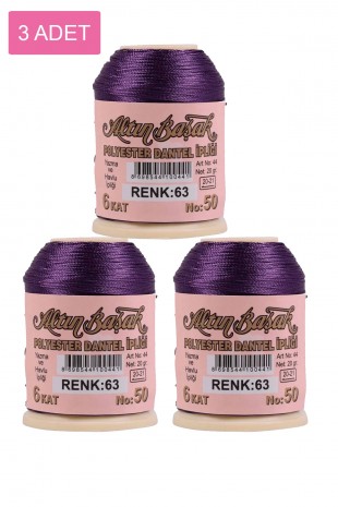 3 Adet Altınbaşak Oya ve Dantel İpi 20 gr - Royaleks - No: 063