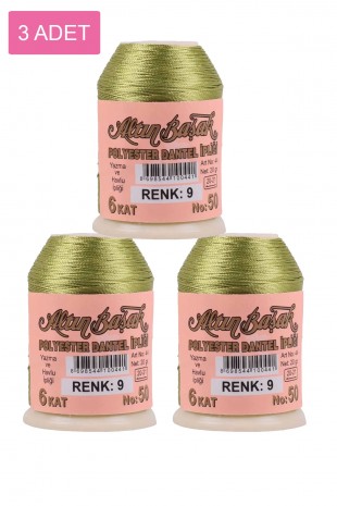 3 Adet Altınbaşak Oya ve Dantel İpi 20 gr - Royaleks - No: 009