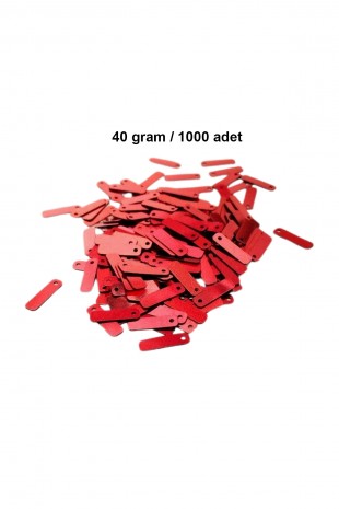 Kırmızı 15 x 5 mm Dantel Oya Yazma Halhal Abiye Lazer Kesim Pul 1000 adet / 40 gram