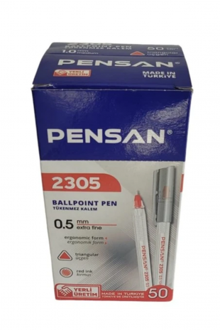 Pensan Büro Tükenmez Kalem 0.5 Mm. Kırmızı 50'li